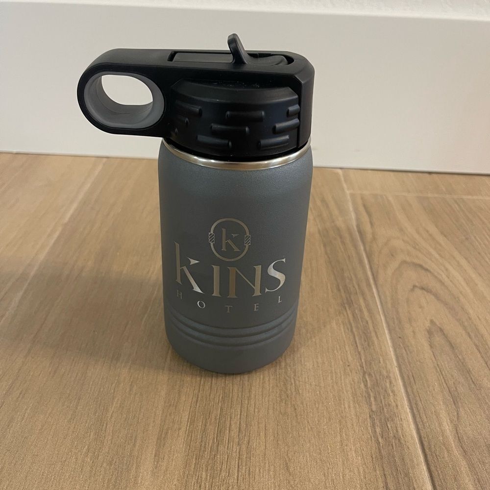 New Gray Kins Hotel Water Bottle